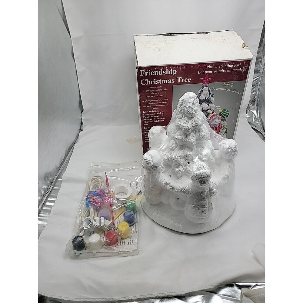 CALIFORNIA CREATIONS READY TO PAINT SNOWMEN AROUND A CHRISTMAS TREE 11" New